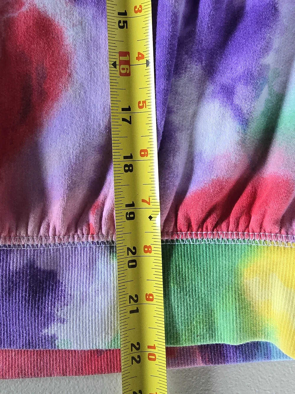 Justice Rainbow Tie-Dye Jelly Belly Hoodie Girls Large 12 14 Back To School